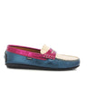 Penny Moccasins in Metallic and Patent Leathers - Petrol/Beige/Fuchsia - Atlanta Mocassin x Tema