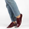 Three Straps Sneakers in Sierra Antik - Burgundy - Atlanta Mocassin