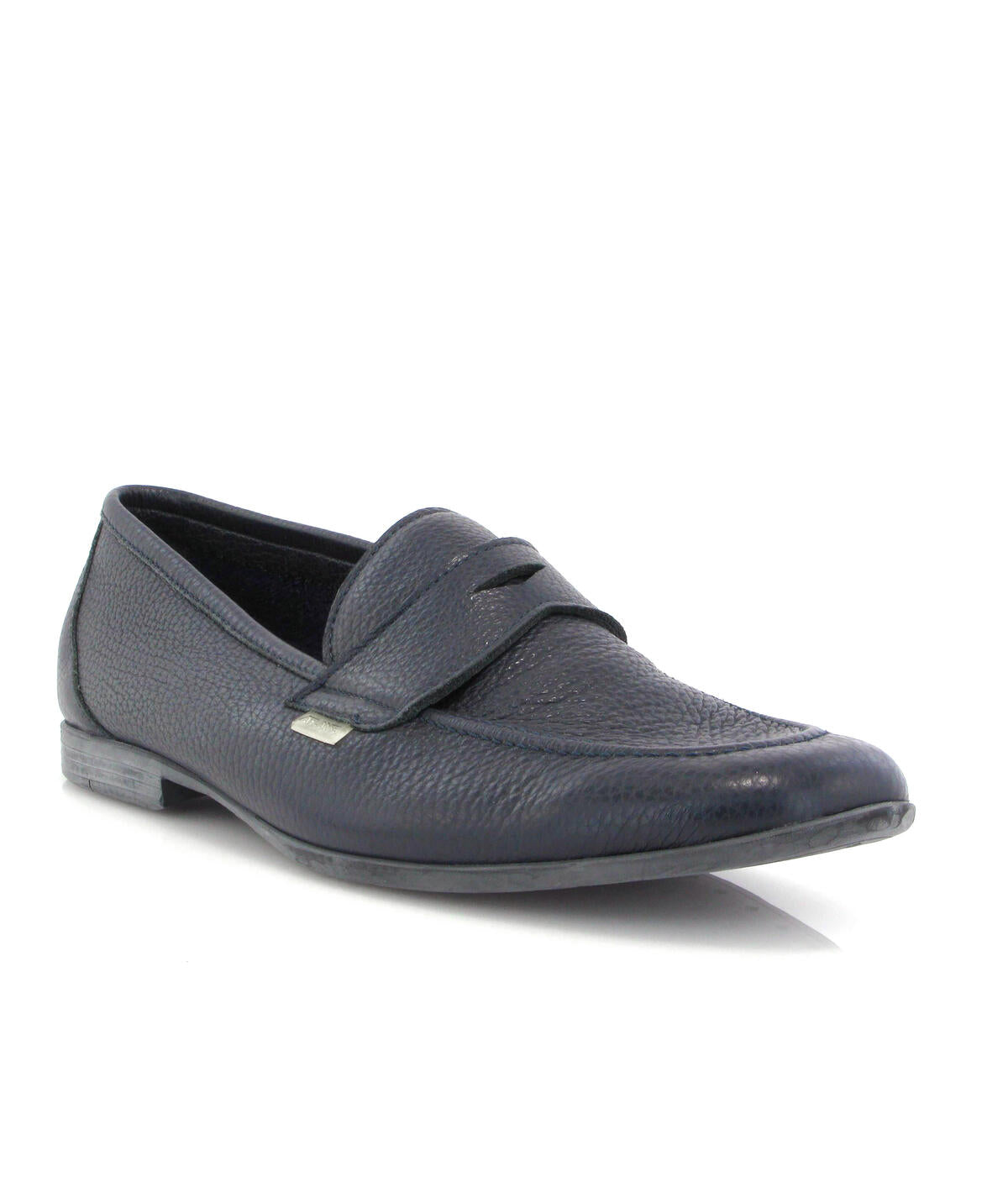 Yacht Loafers in Grainy Leather - Dark Blue - Atlanta Mocassin