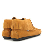 Fringed Moccasin Boots in Suede - Cuoio - Atlanta Mocassin