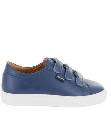 Three Straps Sneakers in Smooth Leather - Blue Ocean - Atlanta Mocassin