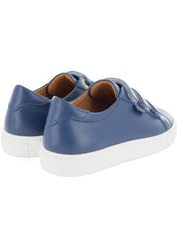 Three Straps Sneakers in Smooth Leather - Blue Ocean - Atlanta Mocassin