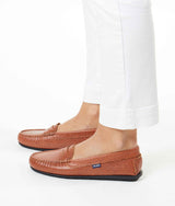 City Moccasins in Large Grainy Leather - Camel - Atlanta Mocassin