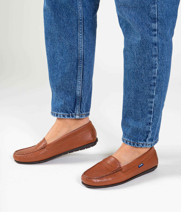 City Moccasins in Smooth Leather - Cuoio - Atlanta Mocassin