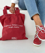 Red Tote Bag with quote - Atlanta Mocassin