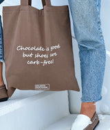 Taupe Tote Bag with quote - Atlanta Mocassin