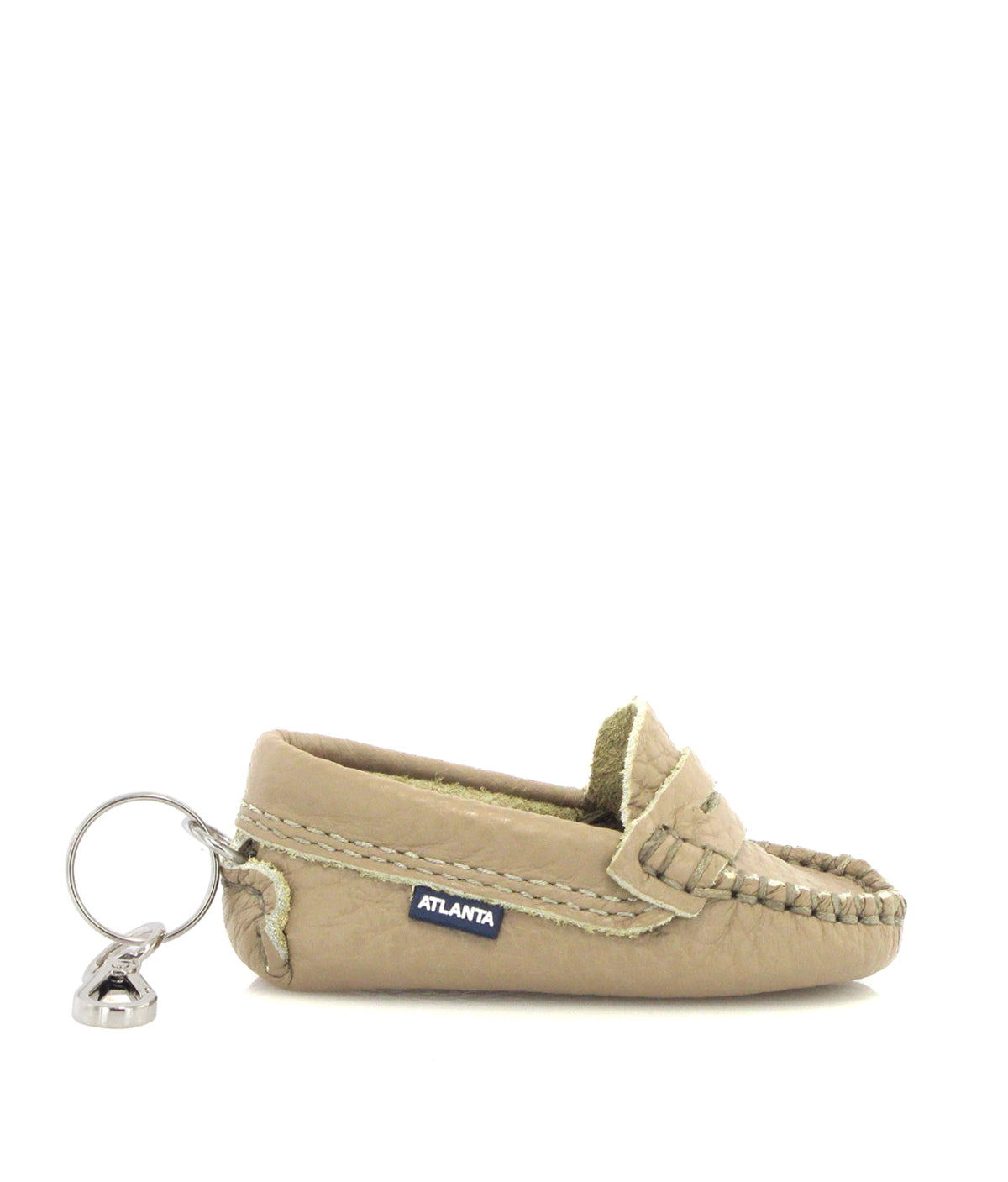 Mini Moccasin Keyring - taupe grainy