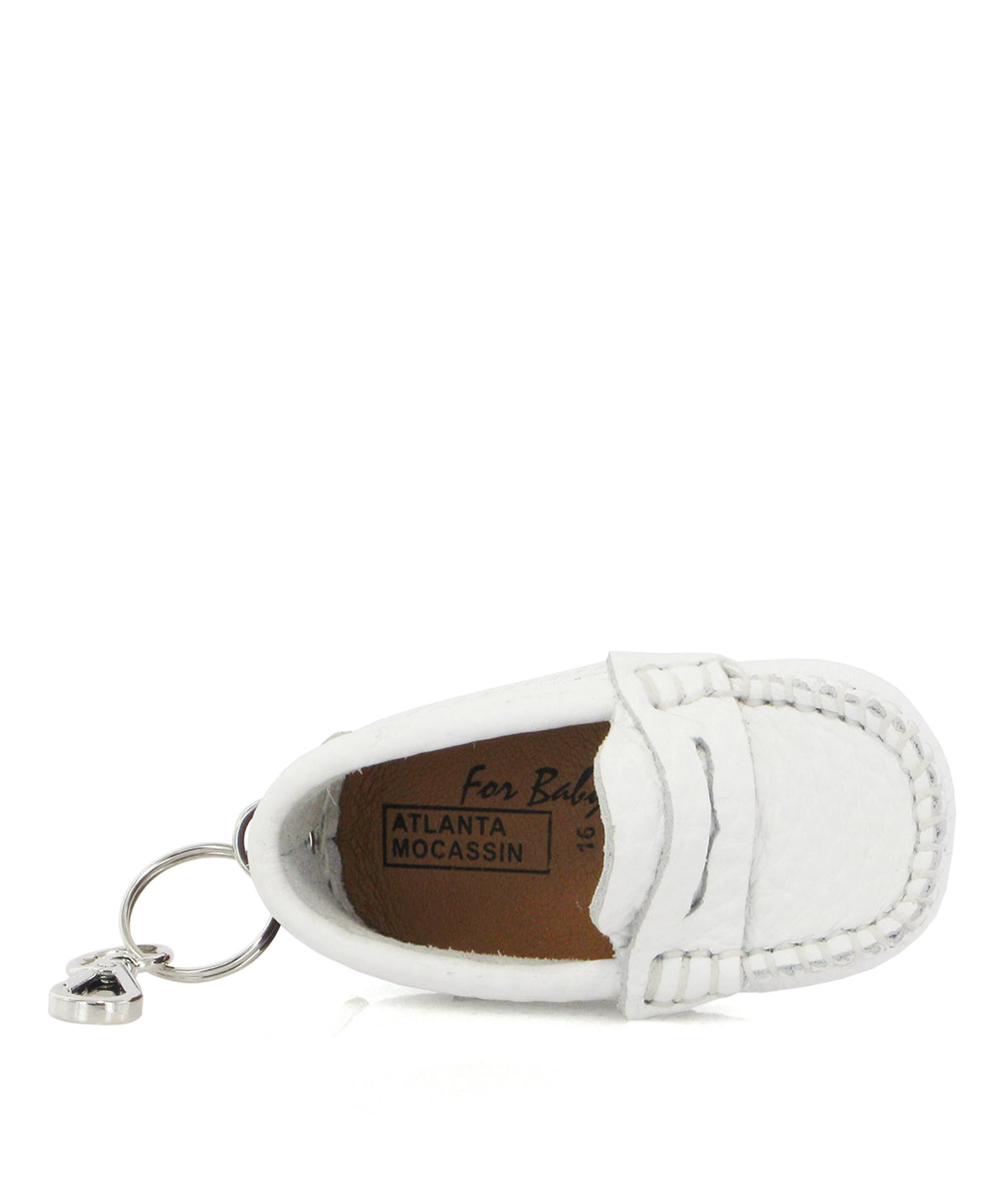 Mini Moccasin Keyring - white grainy