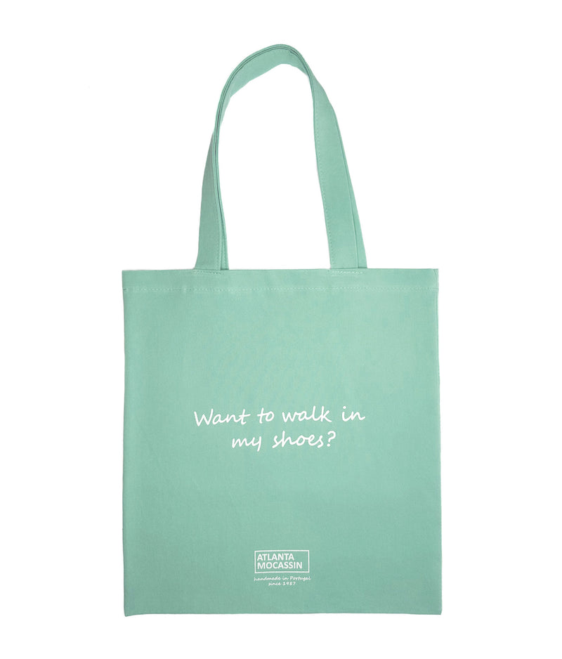 Green Tote Bag with quote - Atlanta Mocassin