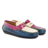 Penny Moccasins in Metallic and Patent Leathers - Petrol/Beige/Fuchsia - Atlanta Mocassin x Tema