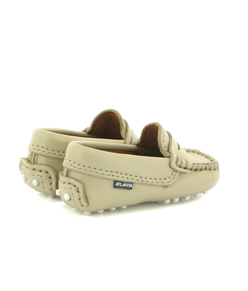 Penny Baby Mocs in Smooth Leather - Sand - Atlanta Mocassin