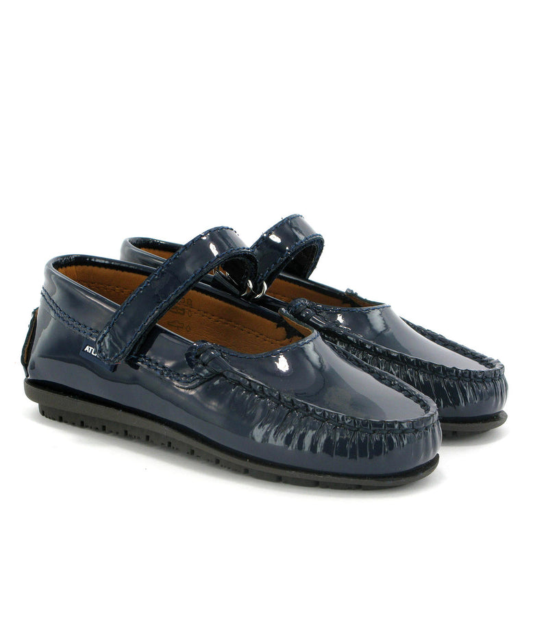 Mary Jane Moccasins in Patent Leather - Navy blue - Atlanta Mocassin