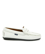 Penny Moccasins in Grainy Leather - White - Atlanta Mocassin