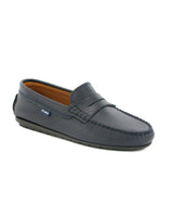 Penny Moccasins in Grainy Leather - Navy blue - Atlanta Mocassin