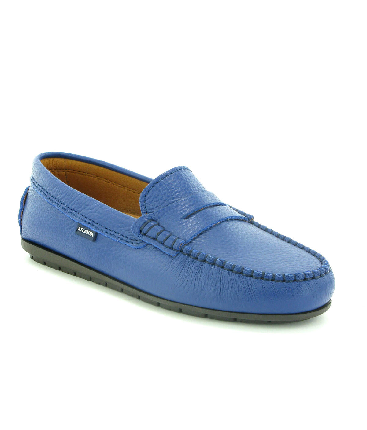 Penny Moccasins in Grainy Leather - Submarine Blue - Atlanta Mocassin