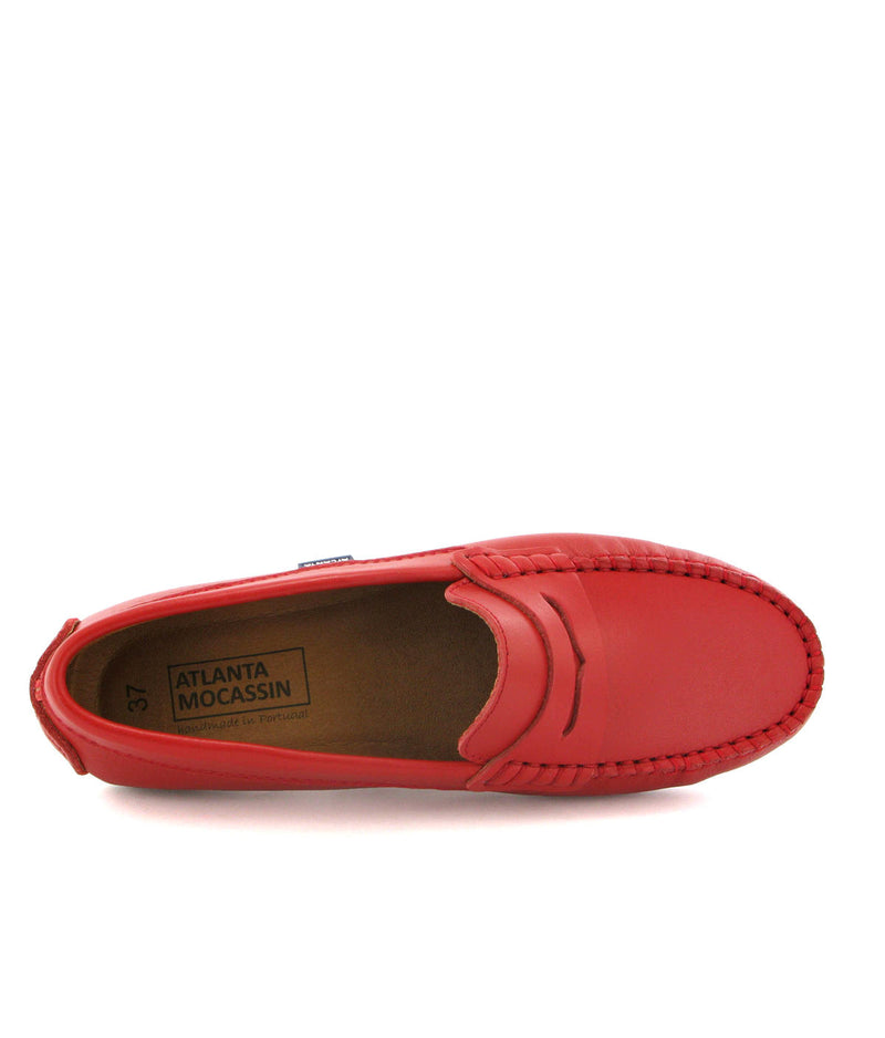 Penny Moccasins in Smooth Leather - Red - Atlanta Mocassin