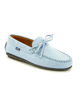 Laces Moccasins in Smooth Leather - Sky blue - Atlanta Mocassin