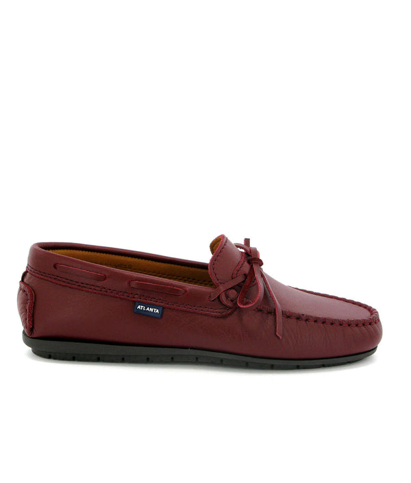 Laces Moccasins in Smooth Leather - Cremisi - Atlanta Mocassin