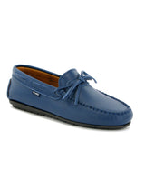 Laces Moccasins in Smooth Leather - Blue Ocean - Atlanta Mocassin