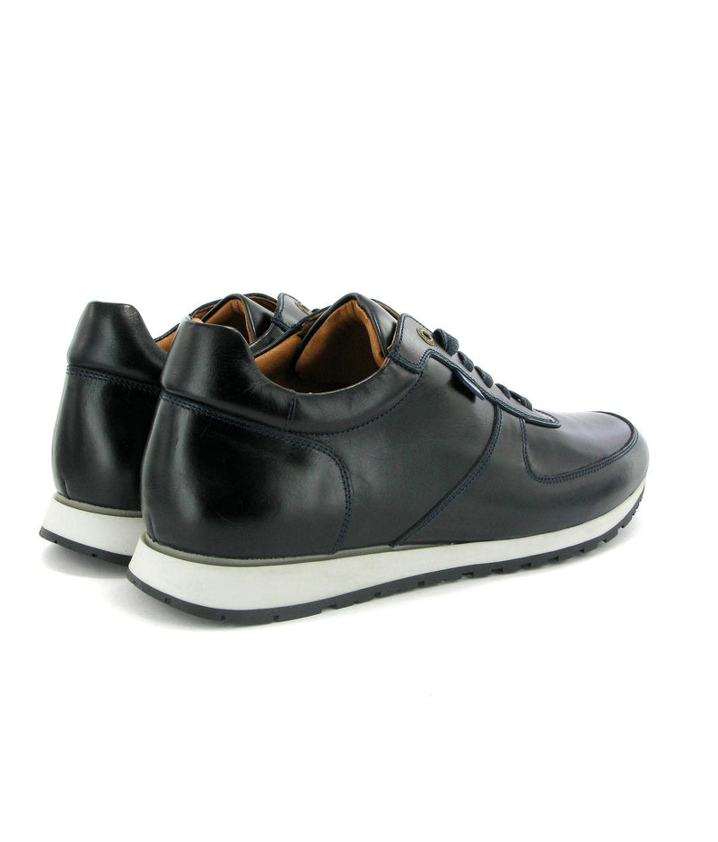 Runners in Pull Up Leather - Navy Blue - Atlanta Mocassin