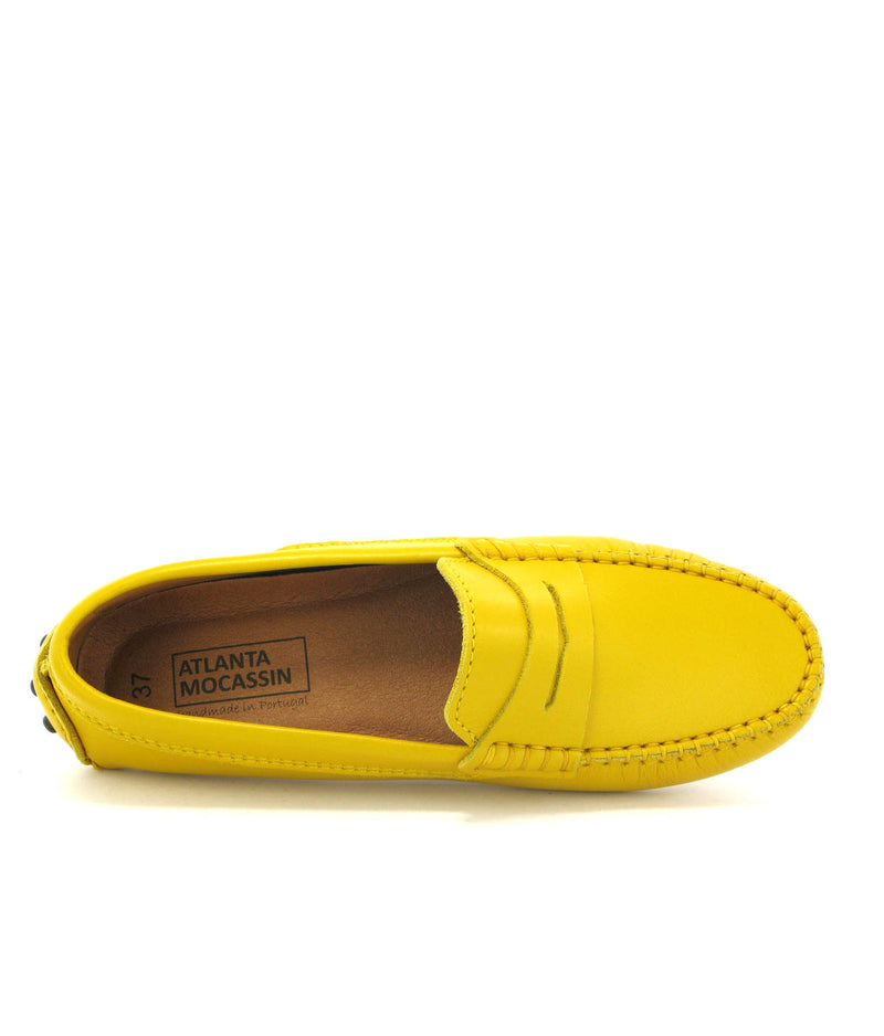 Penny Drivers in Smooth Leather - Yellow - Atlanta Mocassin