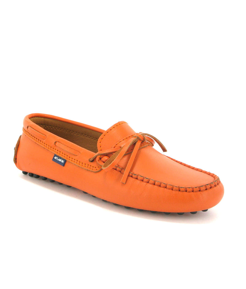 Laces Drivers in Smooth Leather - Orange - Atlanta Mocassin