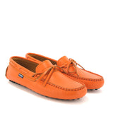 Laces Drivers in Smooth Leather - Orange - Atlanta Mocassin