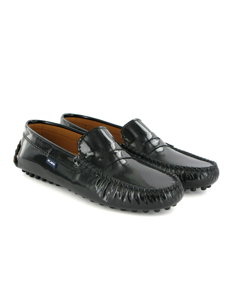 Penny Drivers in Patent Leather - Black - Atlanta Mocassin