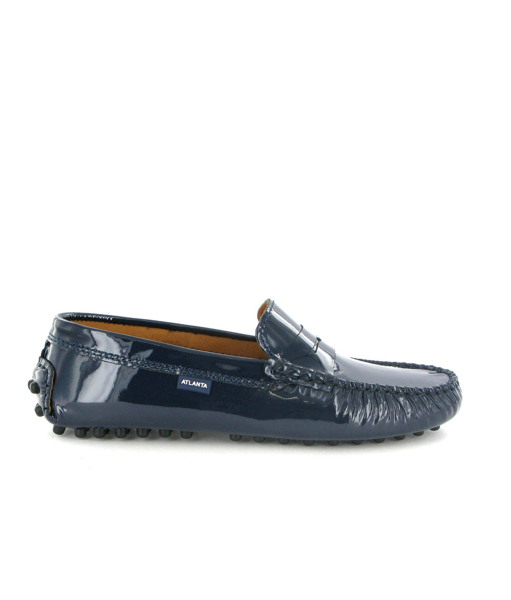 032 Drivers - dark blue patent - Atlanta Mocassin