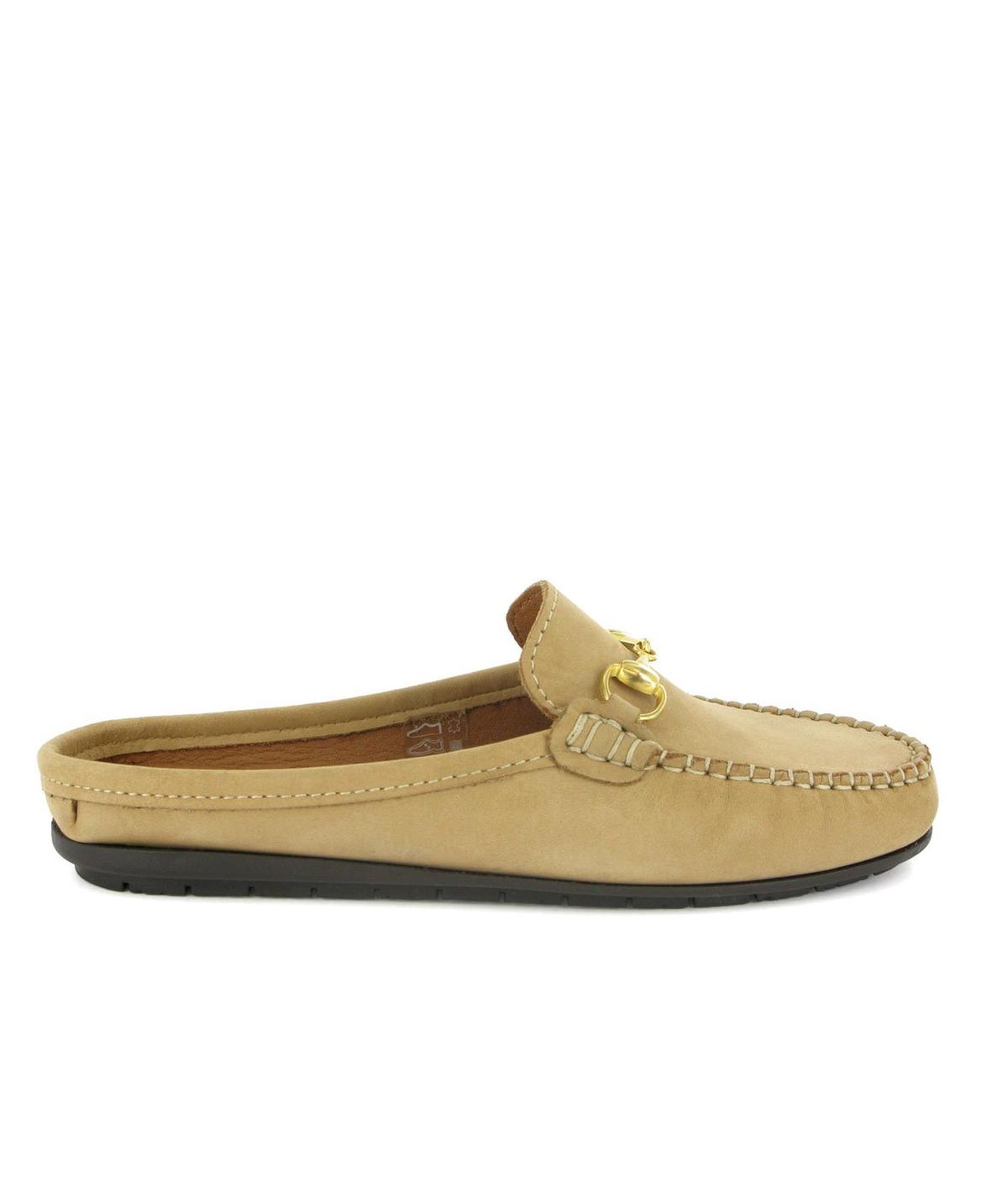 Fiji Buckle in Nubuck Leather - Beige - Atlanta Mocassin