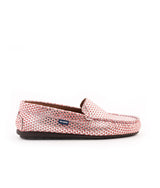 Plain Moccasins in Printed Leather - Pink/Silver - Atlanta Mocassin