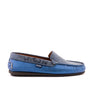 Plain Moccasins in Metallic and Printed Leathers - Blue - Atlanta Mocassin