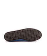 Plain Moccasins in Metallic and Printed Leather - Blue - Atlanta Mocassin