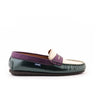 Penny Moccasins in Patent and Metallic Leathers - Green/White/Purple - Atlanta Mocassin