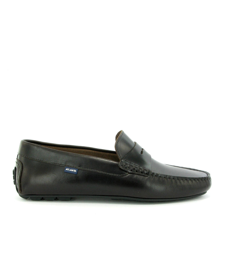 City Loafers in Pull Up Leather - Dark Brown - Atlanta Mocassin