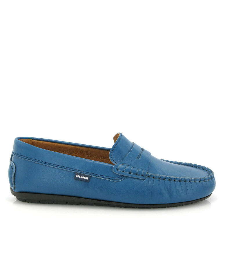 Penny Moccasins in Smooth Leather - Blue Ocean - Atlanta Mocassin