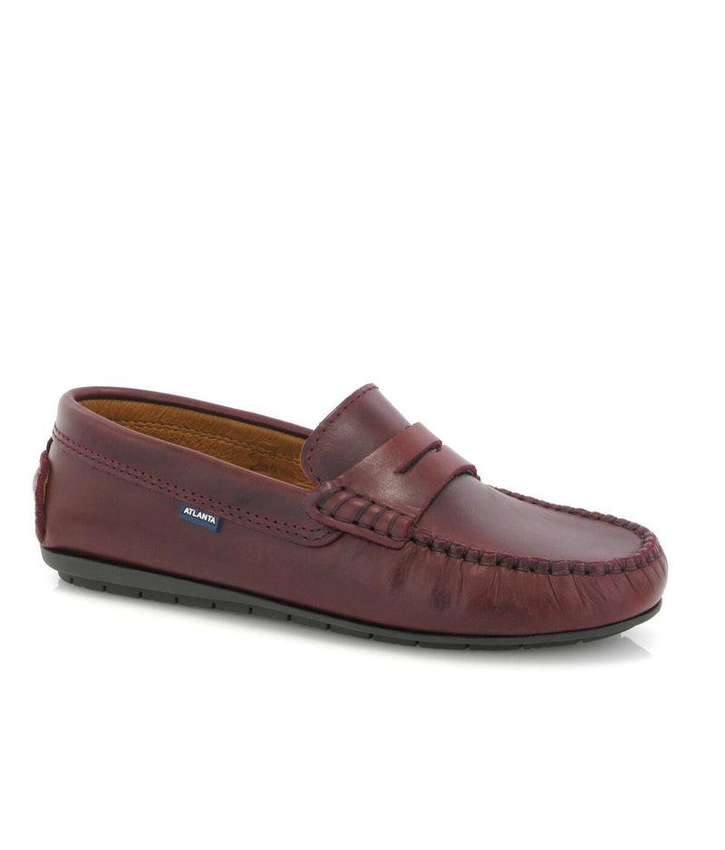 Penny Moccasins in Pull Up Leather - Burgundy - Atlanta Mocassin
