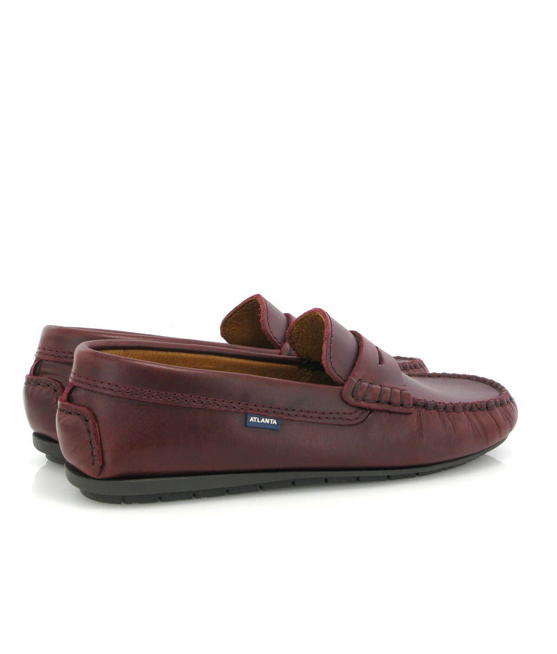 Penny Moccasins in Pull Up Leather - Burgundy - Atlanta Mocassin