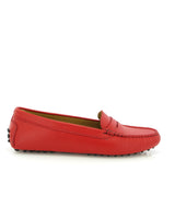 Michele Drivers in Little Grainy Leather - Red - Atlanta Mocassin