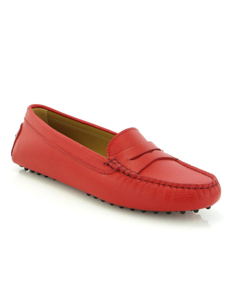 Michele Drivers in Little Grainy Leather - Red - Atlanta Mocassin