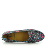 Michele Drivers in Leather - Spring Flowers Black - Atlanta Mocassin