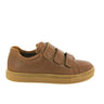 Three Straps Sneakers in Smooth Leather with Beige Sole - Camel - Atlanta Mocassin