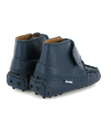 Baby Moccasin Boots in Soft Nappa - Navy blue - Atlanta Mocassin