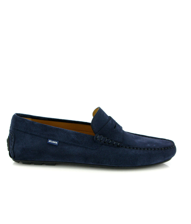 City Loafers in Suede - Navy Blue - Atlanta Mocassin