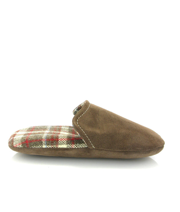 Flat Home Slippers in Suede - Taupe - Atlanta Mocassin