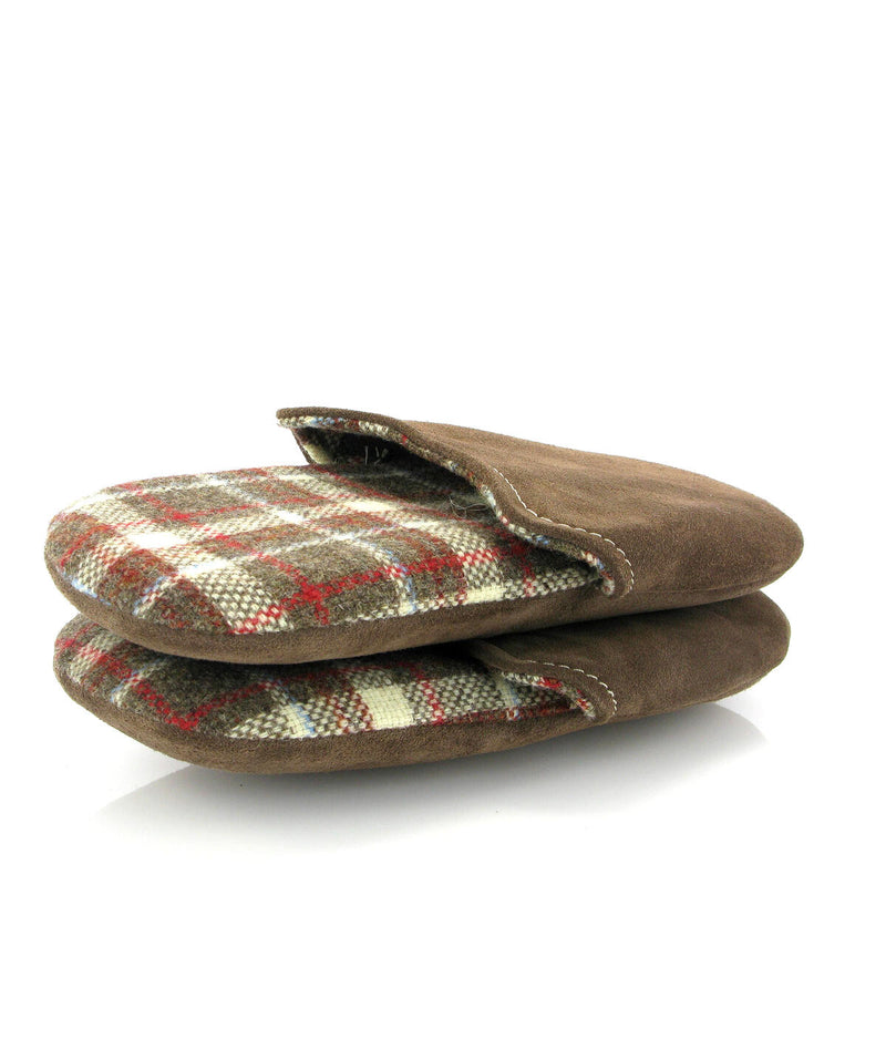 Flat Home Slippers in Suede - Taupe - Atlanta Mocassin
