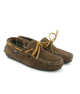 Hazel Laces Home Slippers in Suede - Taupe - Atlanta Mocassin
