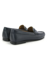 Yoki Loafers in Little Grainy Leather - Dark Blue - Atlanta Mocassin