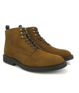 Lace Up Boots in Suede - Camel - Atlanta Mocassin