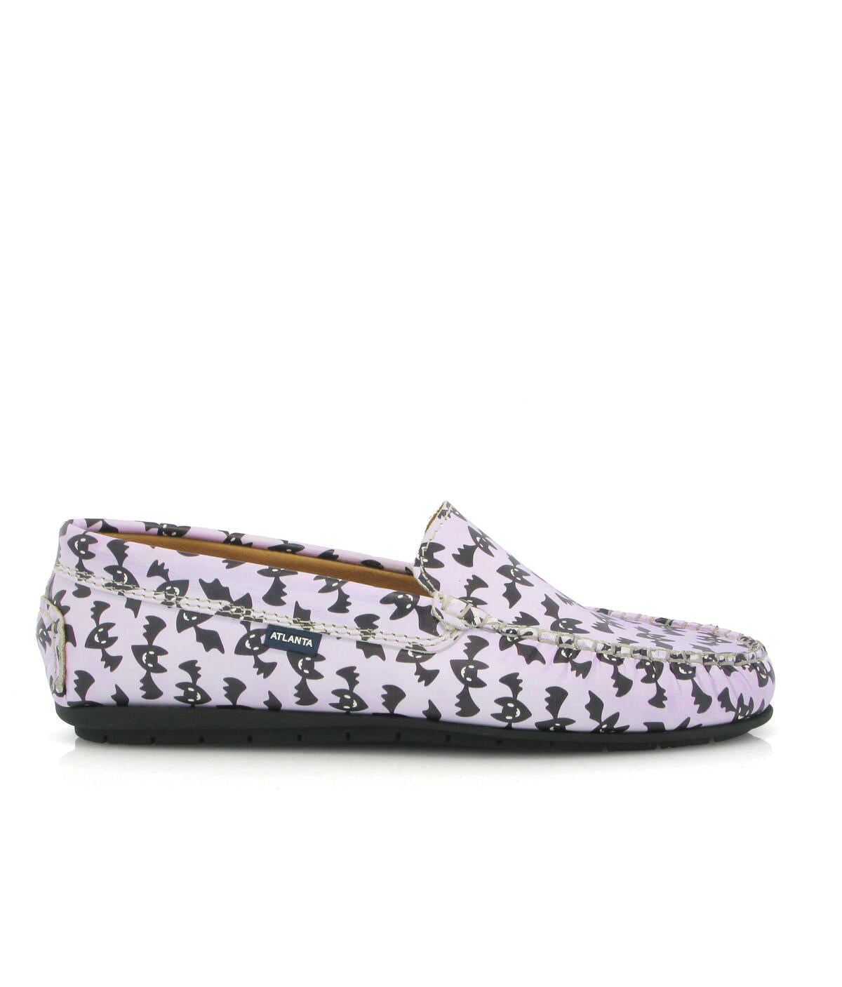 Plain Moccasins in Leather - Bats Print - Atlanta Mocassin